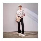 【Le Polka】開叉顯瘦喇叭牛仔長褲-女(丹寧)