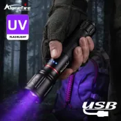 Alonefire X107 Zoom 395nm/365nm UV Light LED 手電筒 USB 可充電大功率手