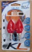 2W LED玻璃神明燈泡 小夜燈 蠟燭燈  LED燈泡  E12 1W燈泡 2入/卡~ecgo五金百貨
