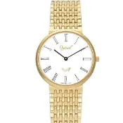 【Ogival 愛其華】官方授權G1 雙色白面金色 石英腕錶-女錶-34mm(385-021M)