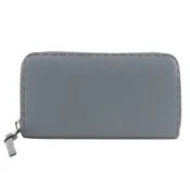 【DOKODEMO】Fendi FENDI圓形拉鍊長版皮夾 Selleria 8M0374 皮革淺藍色拉鍊女款 [二手]
