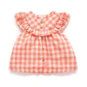 澳洲Purebaby有機棉女童裝上衣12M-4T 珊瑚紅格紋