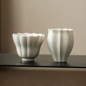 臺灣現貨花邊主人杯單杯陶瓷喝中式功夫品茗聞香杯簡約