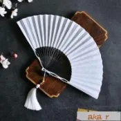 *古典扇子 金屬骨架鐵扇子 鋁合金折扇 男防身鋁合金折扇 霸氣白色流蘇鐵扇子 古風折扇