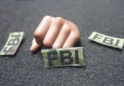 U1參一文書單位 DAM調查局FBI款1/6迷彩底小黑字FBI(布面)胸章或臂章一枚 mini模型 M6款