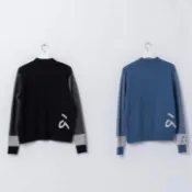 全新 a la sha 蘋果貓條紋立領毛衣 M號