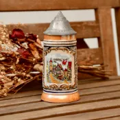 《隱世》羅騰堡之盞—德國啤酒杯｜West Germany製｜94% ZINN錫蓋浮雕款