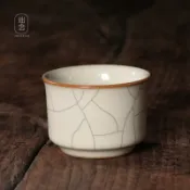 協貿國際日用品生活7館 青瓷主人杯單杯功夫茶杯龍泉陶瓷哥窯品茗杯冰裂茶杯茶盞茶碗茶具