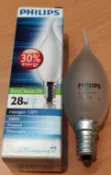PHILIPS 飛利浦 拉尾蠟燭省電鹵素燈 28W 42W 120V E14 可調光