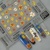 Atelier Nails 甲藝工坊｜5D浮雕美甲貼紙橘黃色花朵立體指甲貼飾品M1380