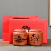 全球選品1館 生活百貨 紫砂茶葉罐雙罐禮盒裝普洱金駿眉茶倉防潮罐茶葉罐包裝盒