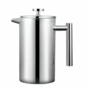全球選品1館 生活百貨 304雙層不鏽鋼咖啡壺手沖壺衝壓壺French Press Cafetiere