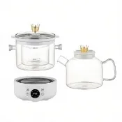【Felsted 菲仕德】全自動玻璃養生壺 1.5L/智慧款單壺+單鍋+燉盅+底座 煮茶器 花茶壺 煎藥壺 辦公室快煮壺