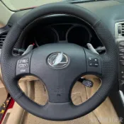 适用LEXUS IS250方向盘套适用凌志IS300方向盤套全包手縫皮套diy訂製原車方向盤皮防滑透氣內飾翻新