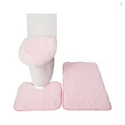 Toyutw)3pcs 浴墊馬桶蓋罩 U 型地毯防滑軟地墊吸水實心門墊浴室地毯地毯座套地毯套裝