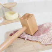 銀聯網日用品生活館 家用實木雙面敲肉錘肉錘斷筋器松肉錘打肉錘子加厚環保砸牛排工具1入