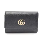 【DOKODEMO】【二手】Gucci GUCCI GG Marmont Petite Marmont 六環鑰匙包 456118 黑色皮革 GG Marmont 六環鑰匙包 女士 二手 A