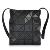 ISSEY MIYAKE 三宅一生BAOBAO  LUCENT MATTE 啞光霧面方格5x4透光斜背包(背帶可拆)-黑色