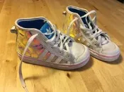 【米倉】二手童鞋專櫃正品「adidas愛迪達」女童/幼童運動鞋/小童帆布鞋/高筒鞋