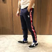 美國百分百【Ralph Lauren】棉褲 長褲 休閒褲 小馬 RL POLO 運動褲 褲子 深藍 男女可穿 XS號 AV0o