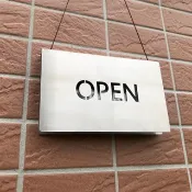 OPEN CLOSED 不鏽鋼雙面標示牌可翻轉 營業中 休息中 掛牌