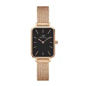 【Daniel Wellington】DW 手錶  Quadro Melrose 20x26mm麥穗式金屬編織小方錶(兩色 DW00100432)