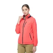 【Wildland 荒野】女 輕量天鵝絨防風保暖外套《曙光紅》0B02941/連帽薄外套/防風外套