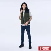 【5th STREET】 男裝 異材質剪接羽絨背心-綠色 (550028)