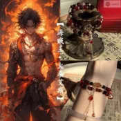 🖐🏻限時下殺🖐🏻手繩手鏈海賊王艾斯手串惡魔果實雙層手鏈小眾設計高級感串珠手鏈七夕禮物