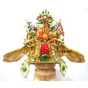 王爺帽 王帽  高級 手工 安金紙帽 古體紙帽 熱銷款 池府王爺 吳府千歲 王爺 神明衣服 神明帽子