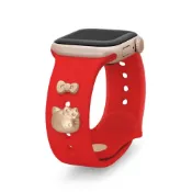 (店+)【GARMMA】Hello Kitty for Apple Watch 舒適親膚錶帶組合 暖心紅