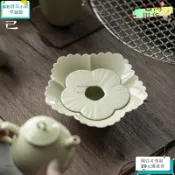 【陶瓷蓄水杯】仿宋綠釉花口茶杯 功夫茶具幹泡臺配件 建水廢水缸 茶道零水缽 茶席收納 茶桌擺件 品茗配件