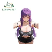EARLFAMILY蕨類植物車貼時尚滑板摩托車擋風玻璃卡車JDM貼花遮擋划痕防水定製印刷