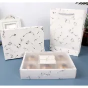 【嚴選SHOP】80克 2/4/6粒裝大理石月餅盒 雪媚娘盒 蛋黄酥盒 月餅包装盒 蛋黃酥包裝禮盒 牛軋糖盒【C167】