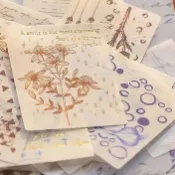 維里克的手帳 🔴全現貨滿199出貨🔴 | 《歐若拉的花房》燙金花草和紙郵票貼紙 手帳貼紙/和紙貼紙/燙金貼紙/套裝