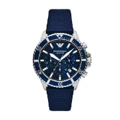 大高雄鐘錶城 EMPORIO ARMANI 亞曼尼 Diver 系列 AR11588 湛藍純色潛水造型手錶 43.5MM｜樂天領券現折★全館特惠中★指定刷卡回饋10%