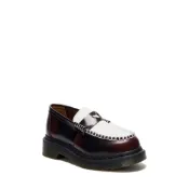 Dr. Martens 馬汀 Penton心形Arcadia Rub Off皮革黑色 + 櫻桃紅拼色樂福鞋 - 女款