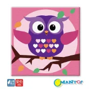 咕咕貓頭鷹｜MANTO數字油畫(4040) 兒童專用 簡單大色塊 DIY 填色畫 幼兒園 5-8歲小朋友 紓壓畫畫店到店