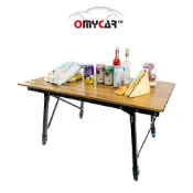 【OMyCar】戶外露營木紋鋁合金蛋捲桌 (露營桌 摺疊桌 收納桌 野餐)【DouMyGo汽車百貨】