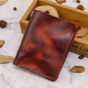 鳴人皮具社 MQD SG721  頭層牛皮錢包男士豎款簡約錢夾手工擦色做舊復古植鞣皮大鈔錢包潮     0728