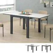 Boden-辛西亞2.7尺工業風多功能伸縮拉合岩板餐桌/造型餐桌/長桌/會議桌(寬80~160公分)