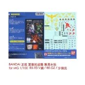 (店+)【BANDAI 萬代】鋼普拉 BANDAI 模型水貼紙 #23 MG 1/100 RX-93 牛鋼 沙薩比 夏亞的逆襲 鋼彈水貼