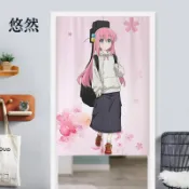 台灣出貨🚚卡通日式動漫公主房門簾隔斷簾臥室少女心遮擋半簾廁所免打孔掛簾客製化門簾 風水門簾 布簾 伸縮桿