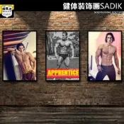 健體裝飾畫薩迪克腹肌勵志海報古典健美臥推掛畫sadik健身房貼畫