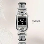 【CHARRIOL 夏利豪】預 珠寶腕錶Mariner真鑽鋼索錶 黑珍珠面20㎜精鋼款-加多重豪禮 C6(MA20S.520.002)