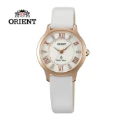 ORIENT 東方錶 ELEGANT系列 優雅鑲鑽石英錶 皮帶款 白色 FUB9B002W