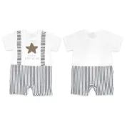 (店+)【雪倫小舖】男寶寶滿月西裝 新生兒包屁衣 爬服 寶寶短袖哈衣 抓周禮服 收涎小西裝 五星款