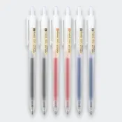 (店+)【YUANREN 原人購物】原子筆 筆 按壓筆 0.5mm 中性筆 紅筆 黑筆 藍筆 可換筆芯 好寫的筆 無印良品筆 圓珠筆