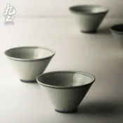 九土手繪青花復古斗笠品茗杯仿明代主人功夫茶杯日式茶道單杯四杯青花蓋碗仿古茶具茶藝聞香杯個人杯陶瓷品茗杯XCBR0076
