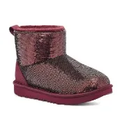 【UGG】雪靴 童鞋 靴子 毛毛靴 Classic Mini Mirror Ball 深葡萄紫 UG1143708KWGRP